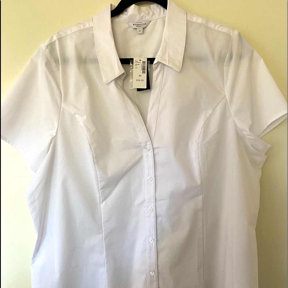 NWT Pennington’s Size 2X Rline classic short sleeved white shirt